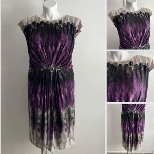 Purple Abstract Dress, Size 20W, Suzy Chin for Maggy Boutique.
